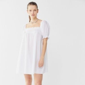 SOLD UO white puff sleeve babydoll dress
